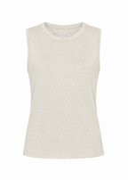 T-Shirt Sleeveless Linen - Beige
