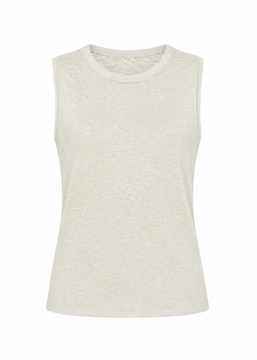 T-Shirt Sleeveless Linen - Beige