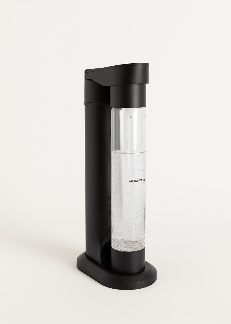 Soda Maker Studio - Sparkling Water Machine + 1L Bottle - Black