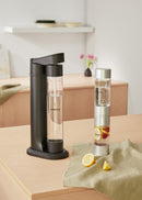 Soda Maker Studio - Sparkling Water Machine + 1L Bottle + Double Bottle (500ml + 350ml) - Black