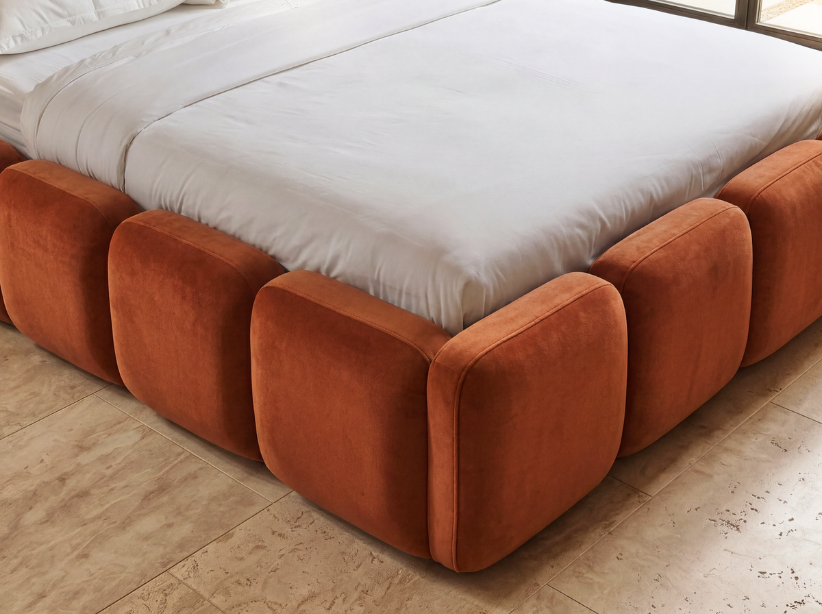Sora - Cama con arcón - Terciopelo