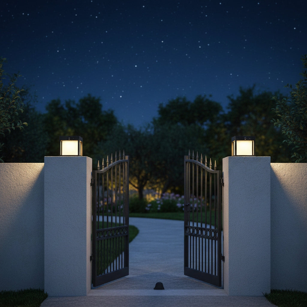 Pilaro - Borne & Potelet Solaire - Aluminium - Noir