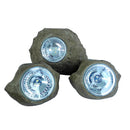 Set de 3 piedras solares de jardín para instalar con balizas LED blancas de 14 y 9cm - REDDECO.com