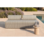3-Seater Modular Sofa - Striped Outdoor Fabric - White and Anthracite Grey