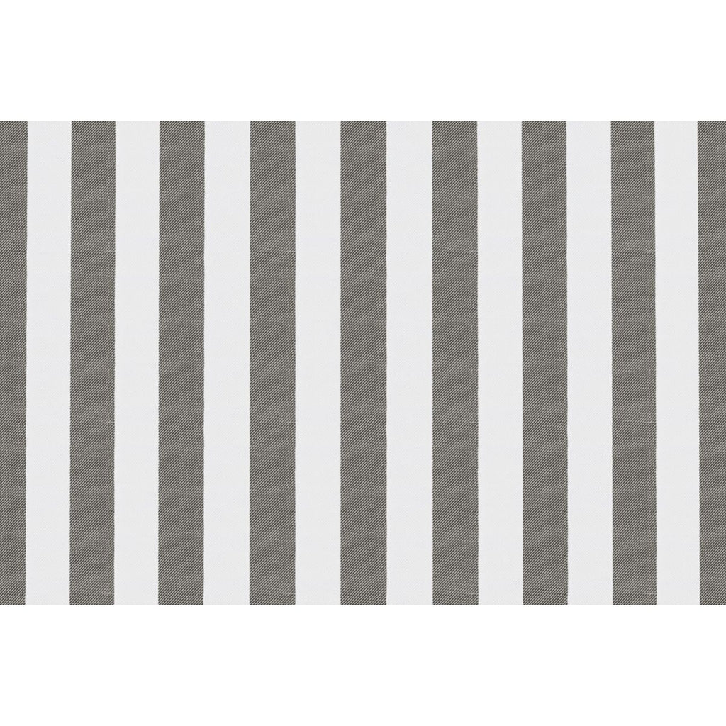 3-Seater Modular Sofa - Striped Outdoor Fabric - White and Anthracite Grey