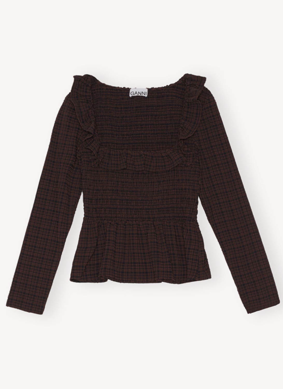 Ganni - Blouse - Marron - Femme
