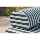 Méridienne Modulable - Tissu Extérieur À Rayures - Blanc Et Vert Foncé