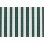 Sofá 2 Plazas Modular - Tejido Exterior A Rayas - Blanco Y Verde Oscuro