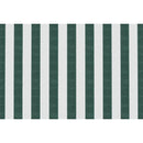 Canapé 3 Places Modulable - Tissu Extérieur À Rayures - Blanc Et Vert Foncé