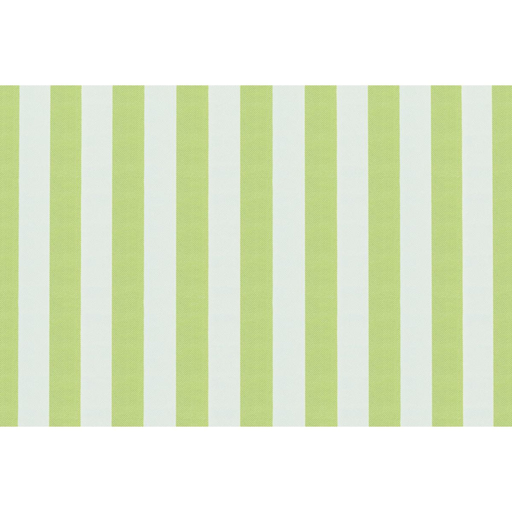 2-Seater Modular Sofa - Striped Outdoor Fabric - White and Anise Green