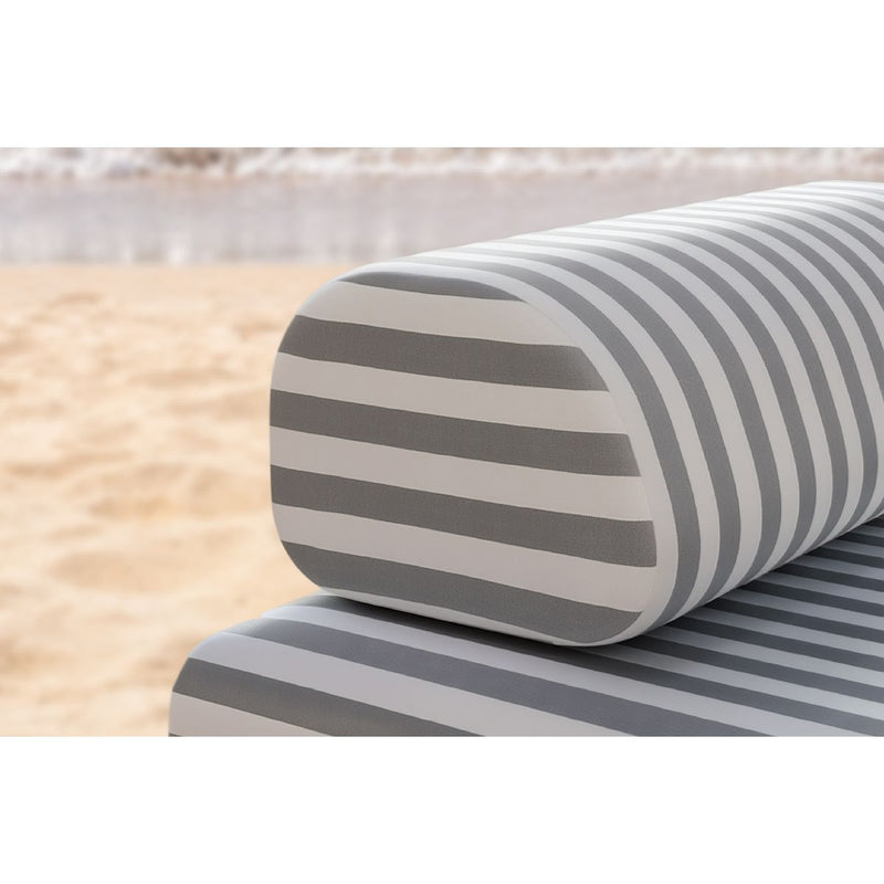 Sofá Modular 3 Plazas - Tejido Exterior Rayas - Blanco y Gris