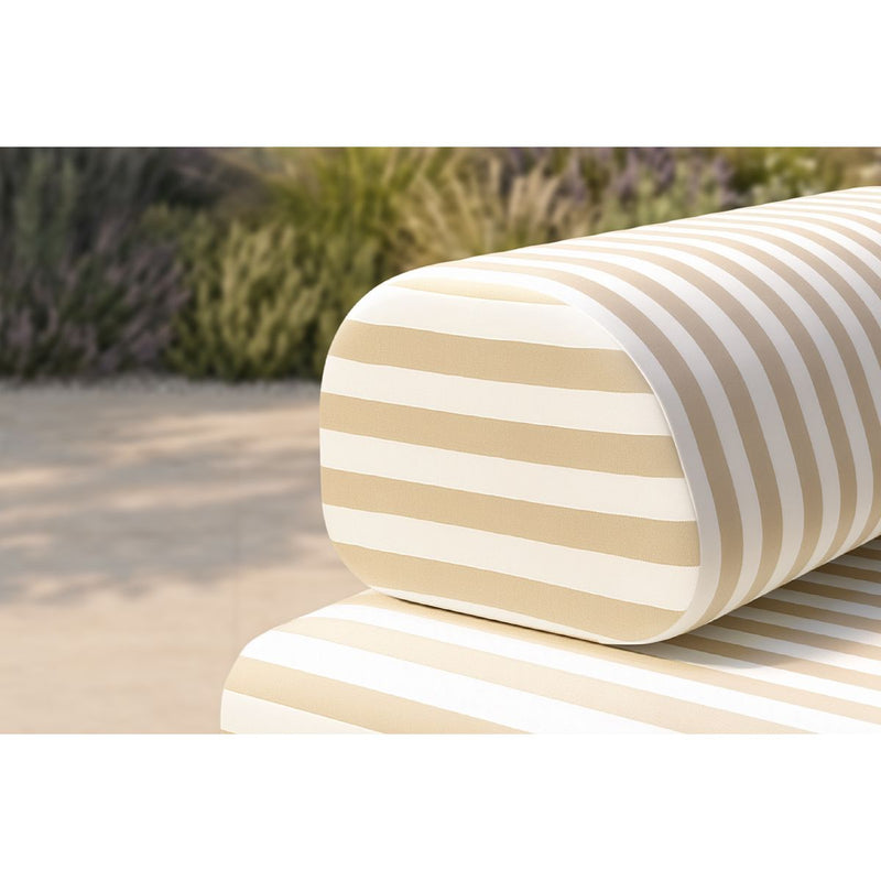 Sofá Modular 2 Plazas - Tejido Exterior Rayas - Blanco y Beige
