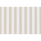 Canapé 2 Places Modulable - Tissu Extérieur À Rayures - Blanc Et Beige