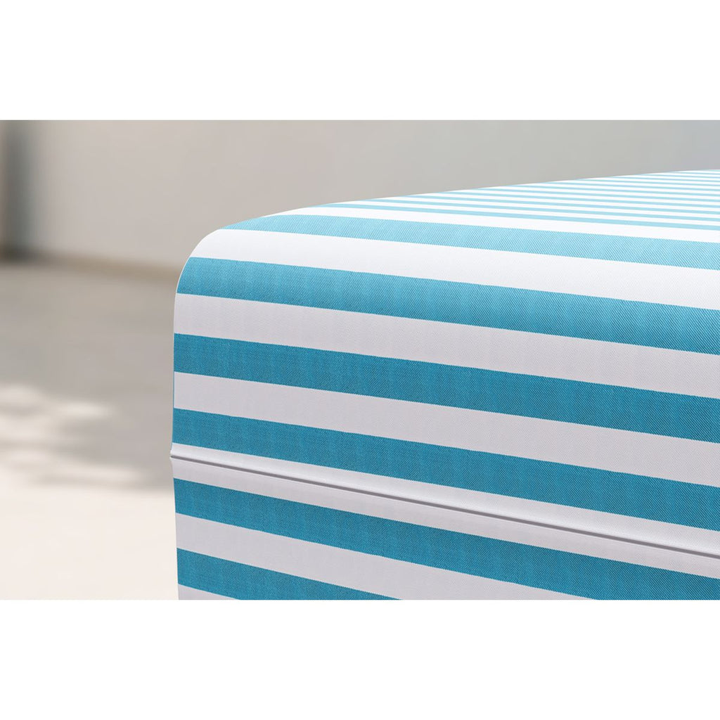 Puf Modular - Tela Exterior a Rayas - Blanco y Azul