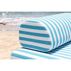 2-Seater Modular Sofa - Striped Outdoor Fabric - White and Blue