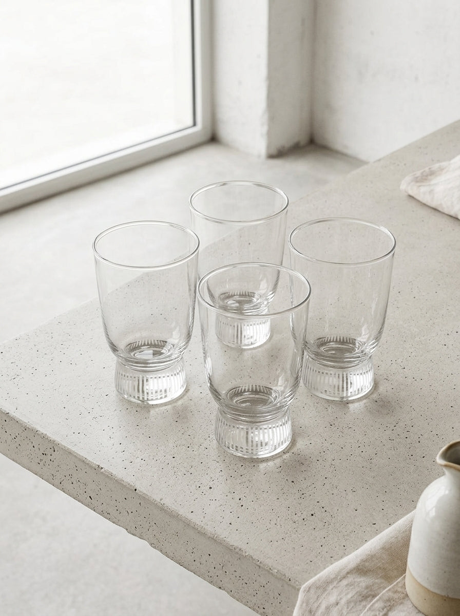 Feast - Lot De 4 Verres - Verre Potassique - Stripes Sablé