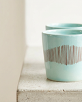 Feast - Lot De 4 Tasses À Expresso - Grès - Azur Rouge
