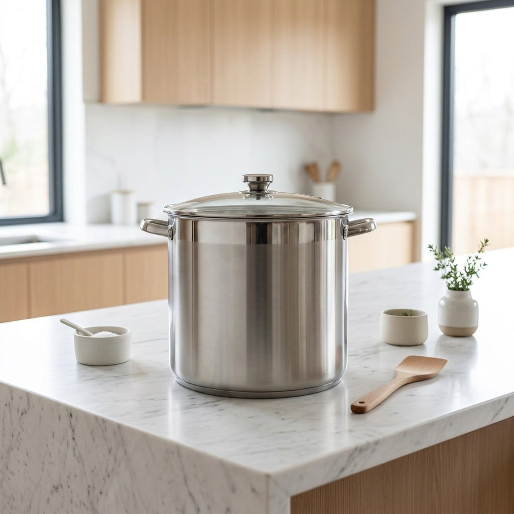 Olla con tapa de cristal - Acero inoxidable - 17 L 32 cm