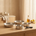 Iris - Set 5 Pezzi Con Manico Amovibile - Inox & Alluminio