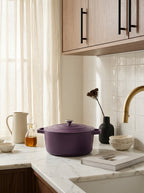Round Cast Steel Casserole - Eggplant - 28cm