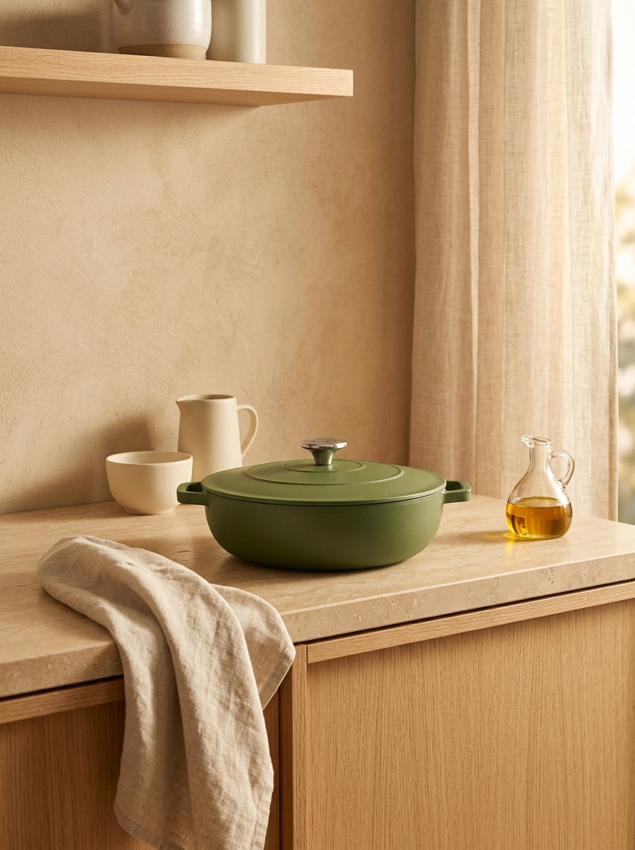 Sauteuse Ronde Avec Couvercle - Vert