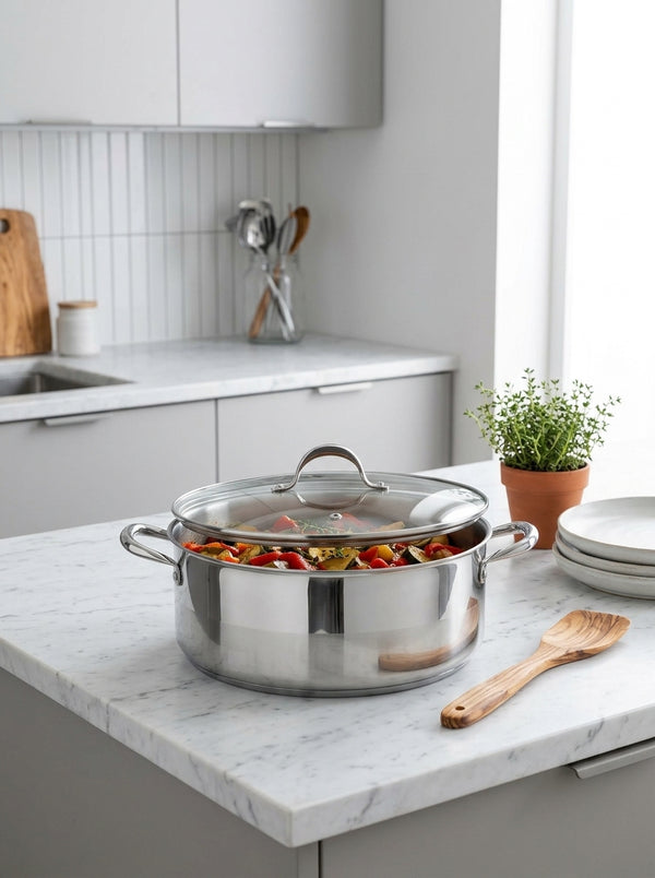 Cazuela 32cm Con Tapa - Acero Inoxidable - Inox