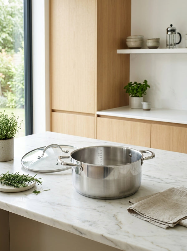 Olla 32cm - Tapa de Vidrio - Acero Inoxidable - Inox