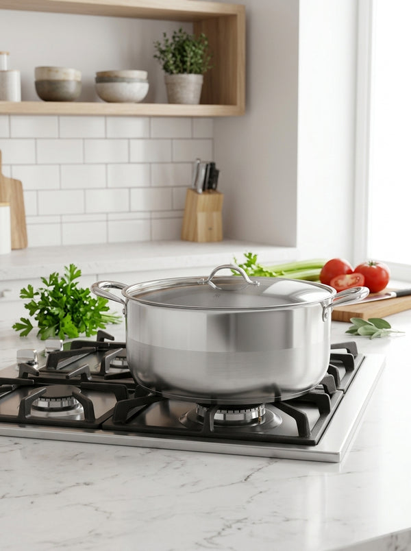 Sartén 32 cm Con Tapa - Acero Inoxidable - Inox