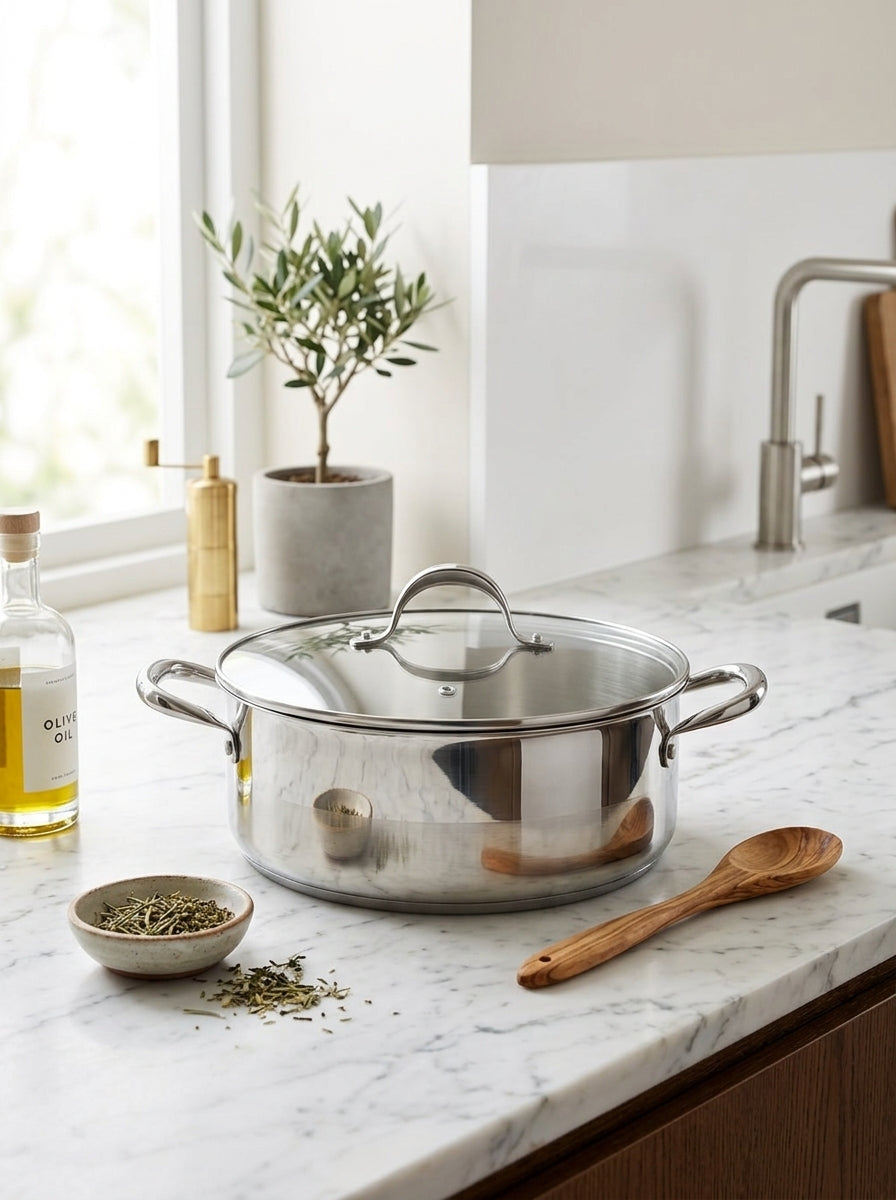 Cazuela 28cm Con Tapa - Acero Inoxidable - Inox