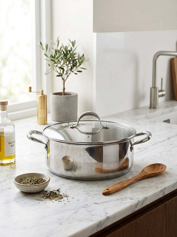 Cazuela 28cm Con Tapa - Acero Inoxidable - Inox