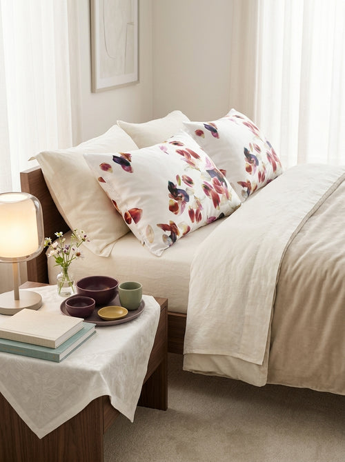 Aurore - Set Of 2 Pillowcases - Cotton Satin - White