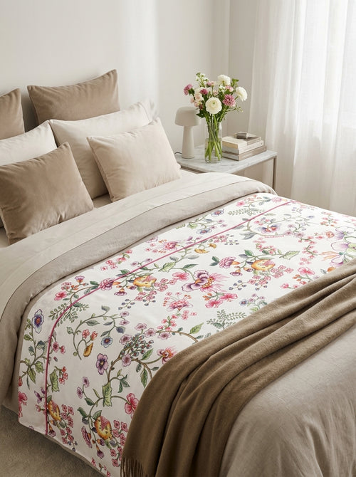 Jardin Secret - Drap Plat - Satin De Coton - Blanc