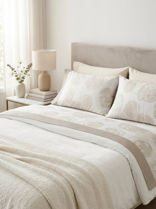 Lace - Ensemble De Draps - Satin De Coton - Taupe