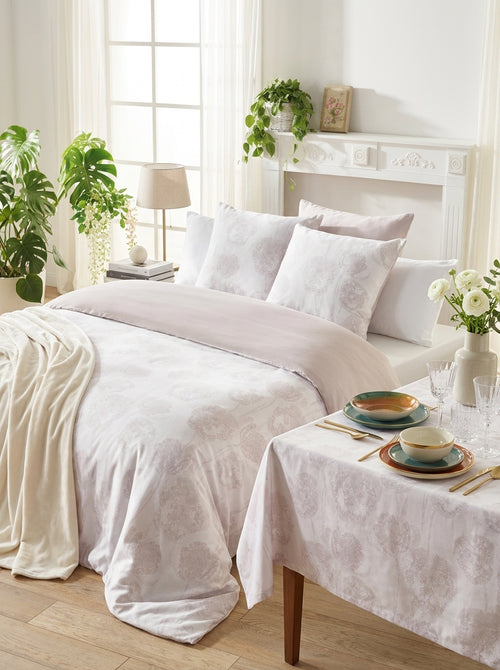Lace - Housse De Couette + 1 Ou 2 Taie(s) D'Oreiller - Satin De Coton - Taupe