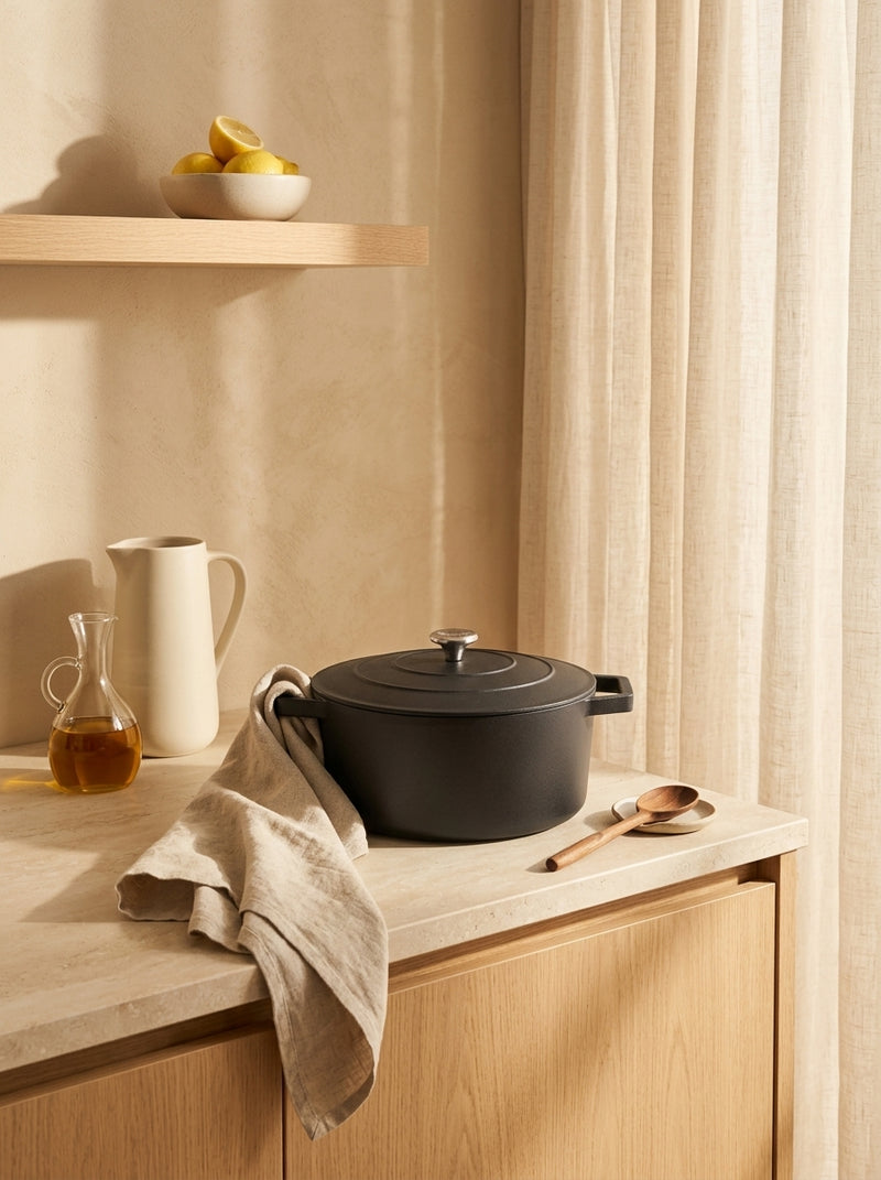 Cocotte Ronde Avec Couvercle - Noir