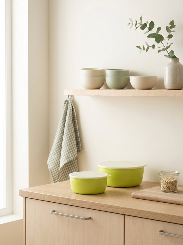 Set De 2 Boîtes De Conservation Avec Couvercle - Vert Citron