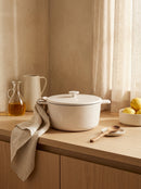 Cocotte Ronde Avec Couvercle - Enamel Crème