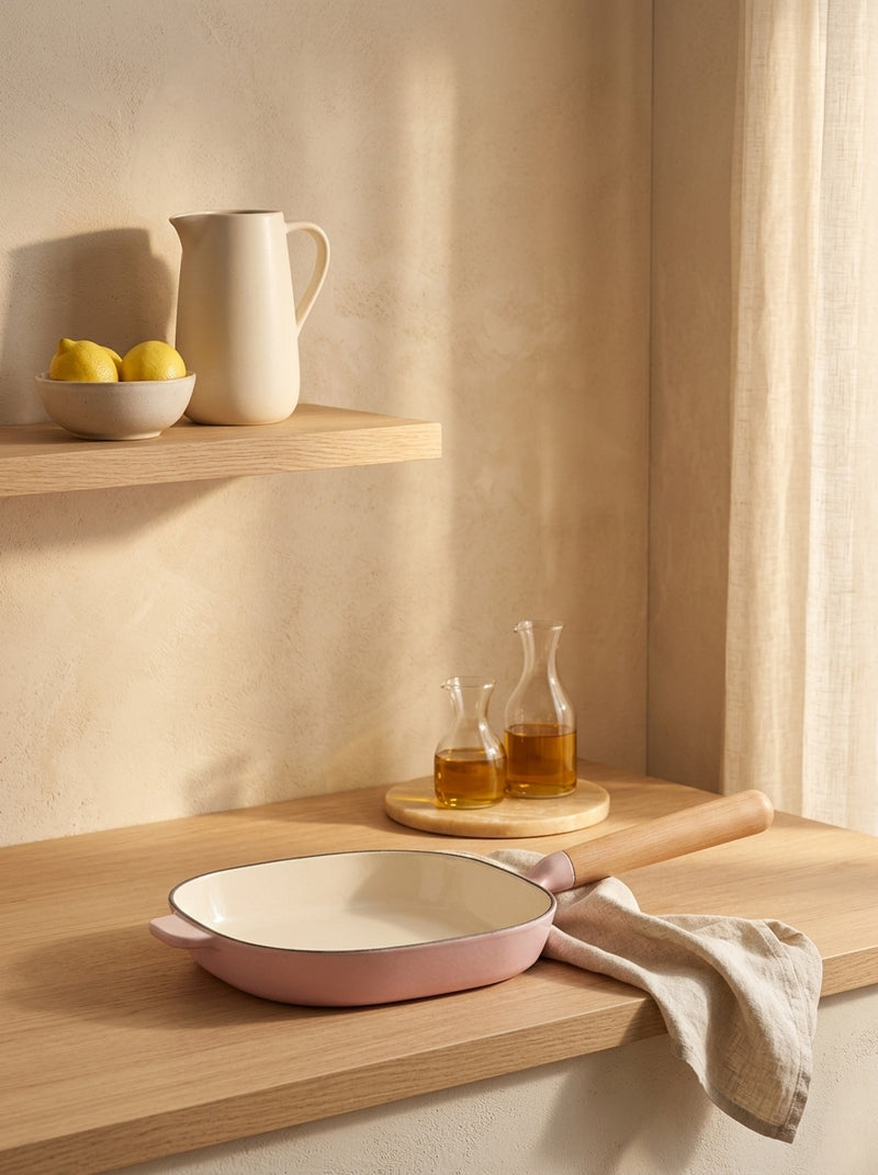 Frying Pan - Pink Enamel