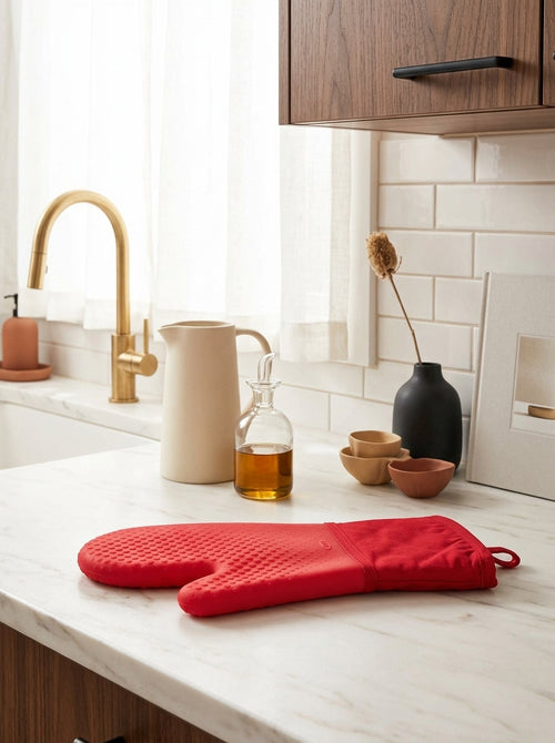 Gant De Cuisine En Silicone Rouge