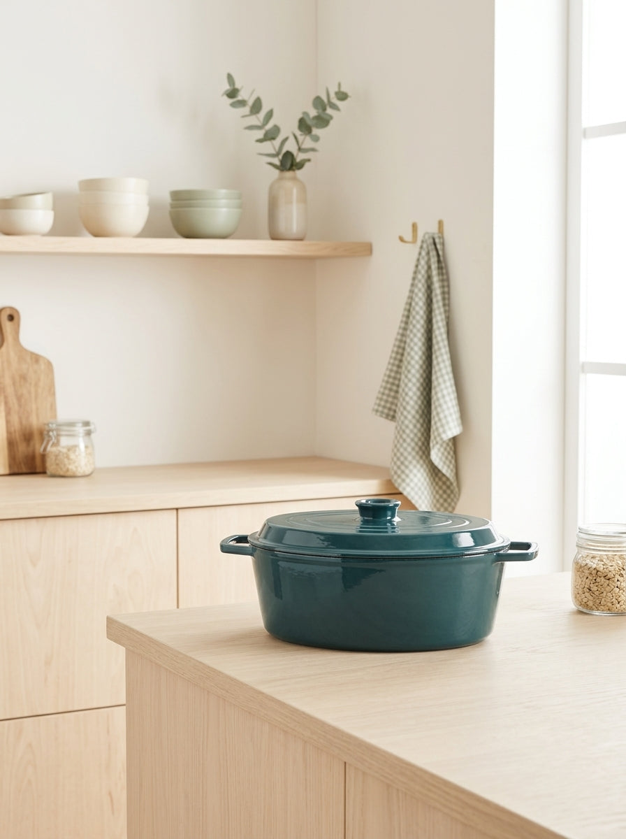 MasseIron - Oval Casserole - Enameled Cast Iron - Emerald