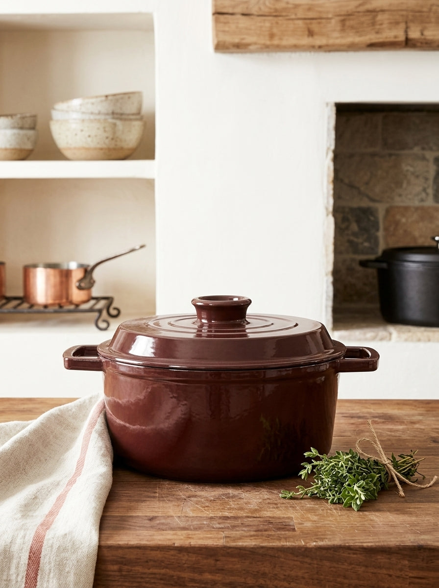 MasseIron - Round Casserole - Enameled Cast Iron - Merlot