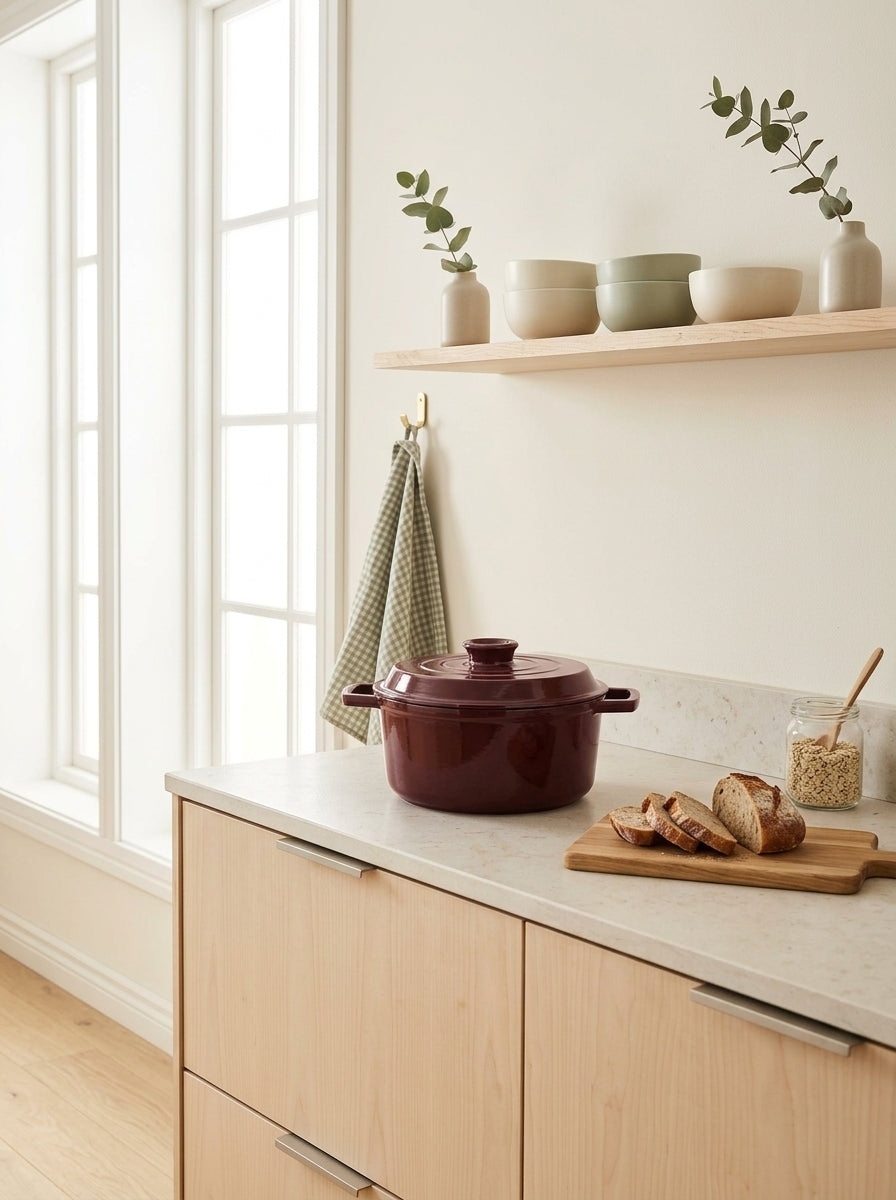 MasseIron - Round Casserole - Enameled Cast Iron - Merlot