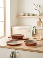 Set Pâtisserie 4 Pièces - Aluminium - Champagne / Terracotta