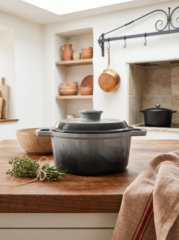 MasseIron - Round Casserole - Enameled Cast Iron - Slate