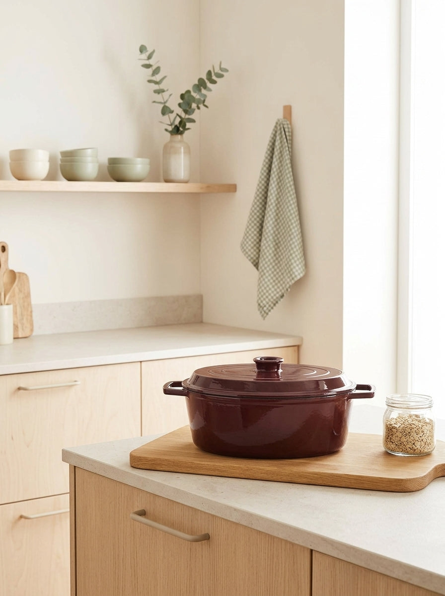 MasseIron - Oval Casserole - Enameled Cast Iron - Merlot