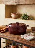 MasseIron - Oval Casserole - Enameled Cast Iron - Merlot