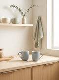 Iris Bleu - Set of 2 Mugs - Reactive Stoneware - Blue