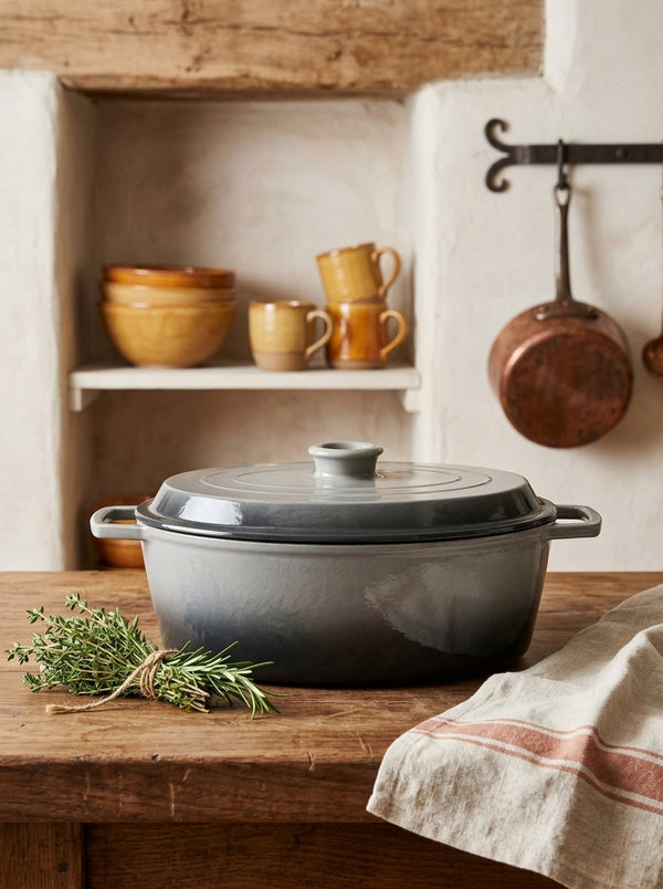 MasseIron - Oval Casserole - Enameled Cast Iron - Slate
