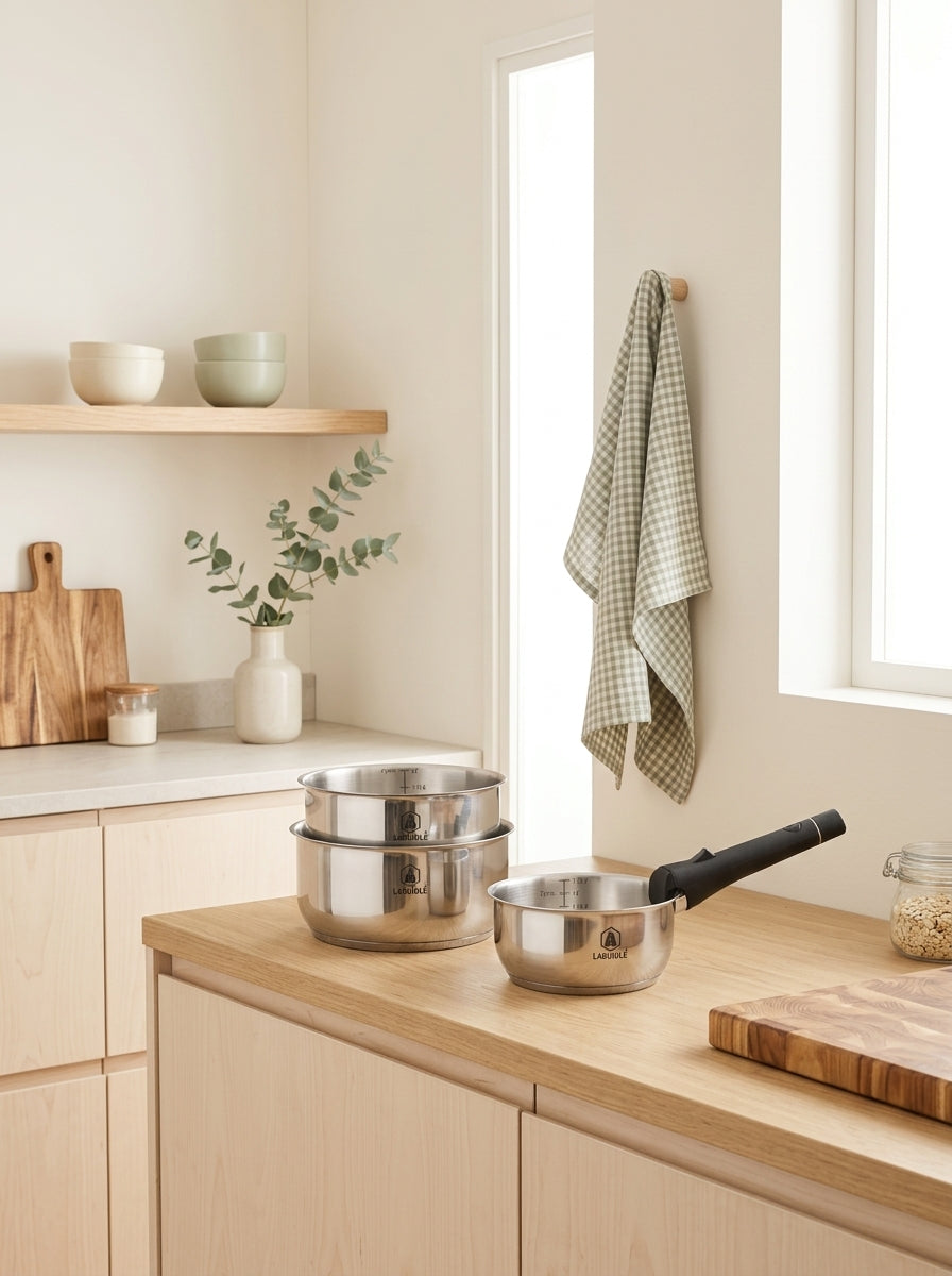 Reagent - Set of 3 Removable Pans - Stainless Steel - Silver