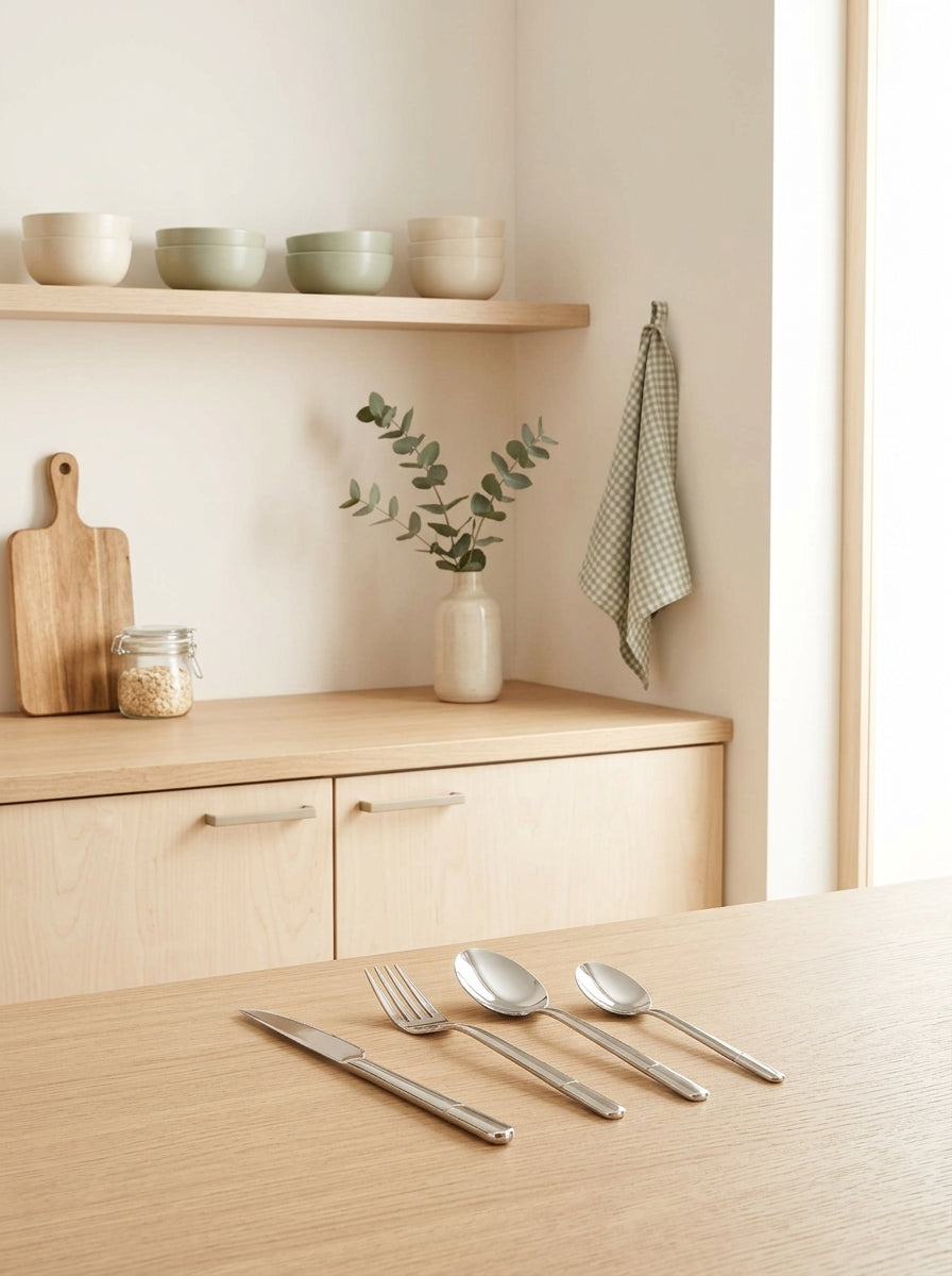 Freesia - 24 Piece Cutlery Set - Stainless Steel - Silver